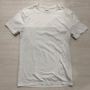 Goodfellow & Co White and Gray Striped Tee